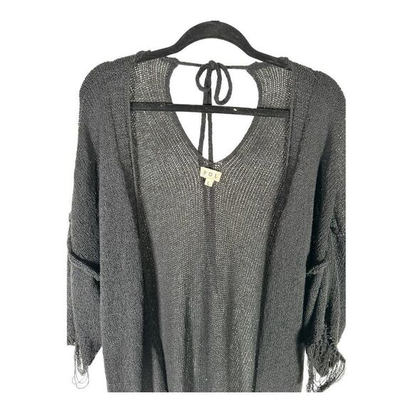 POL Anthropologie Black Open Knit Sweater EUC - Picture 3 of 8